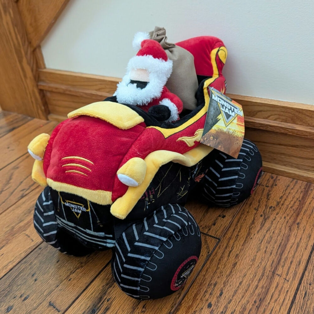 NEW Monster Jam Santa Sleigh Weighted Plush Truck Hobby Lobby
